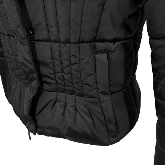 Biancoghiaccio Puffer Jacket Down Short Quilted Womens SZ L Black Minimalist Ski - Picture 7 of 13